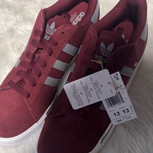 Adidas Maroon and Gray Sneakers